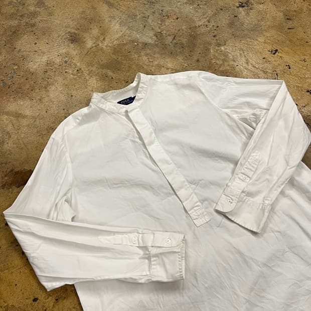 [정품/L] 폴로 랄프로렌 화이트 헨리넥 셔츠 b17