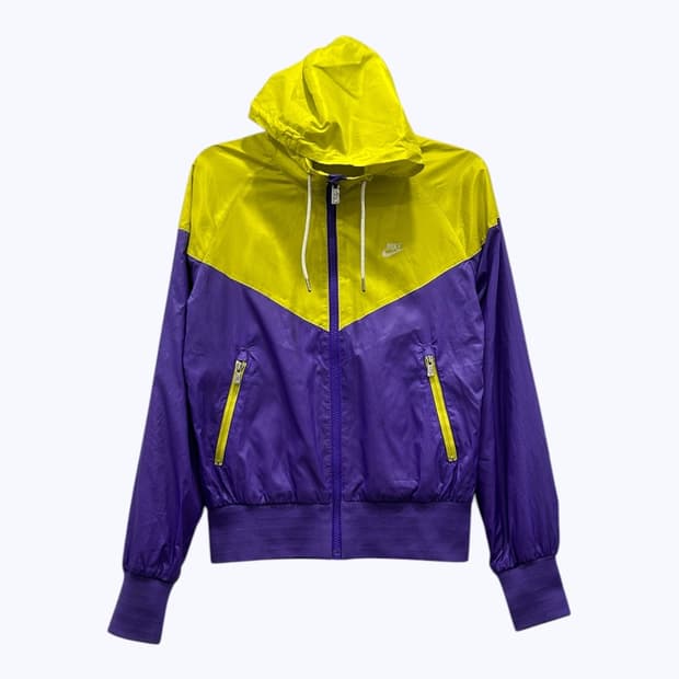 나이키 후드 바람막이 윈드러너 여성 S 옐로우퍼플