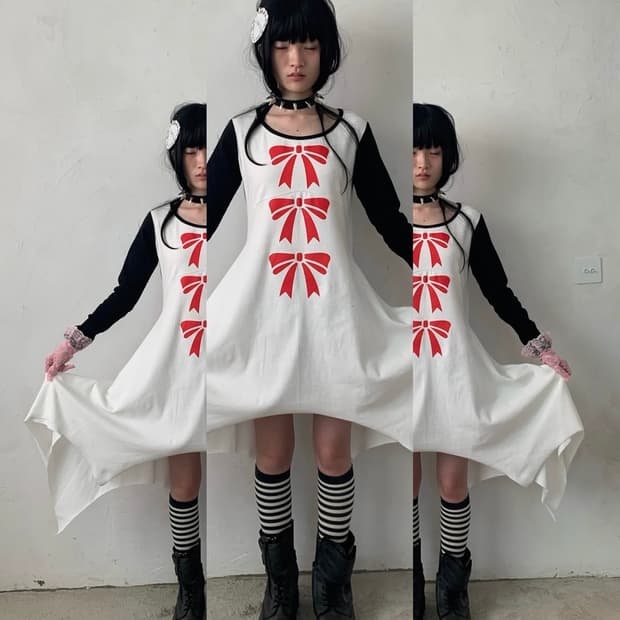 택ㅇ 샵페어리 드레이프 져지 원피스