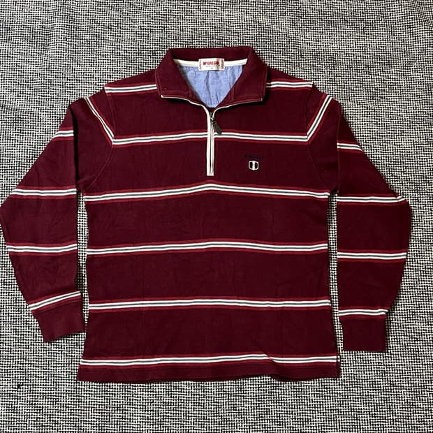 맥그리거 멀티스트라이프 집업 니트 