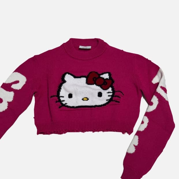 GCDS 산리오 키티 니트 핑크 