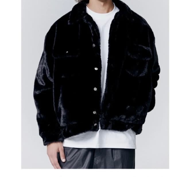 낫포너드 에코퍼 무스탕 블랙 퍼자켓