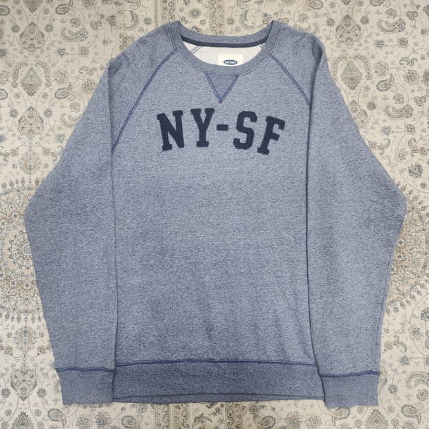 올드네이비 NY-SF 블루 맨투맨 티셔츠 L