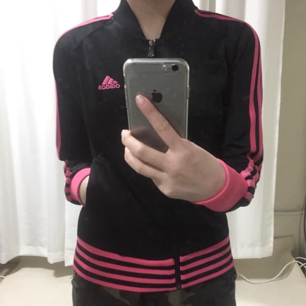 아디다스 블랙 핑크 져지 트랙탑 85