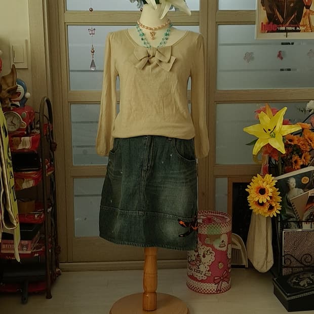 라떼 갸루 밀키라떼 니트 블라우스