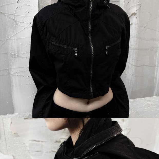 black micro jacket