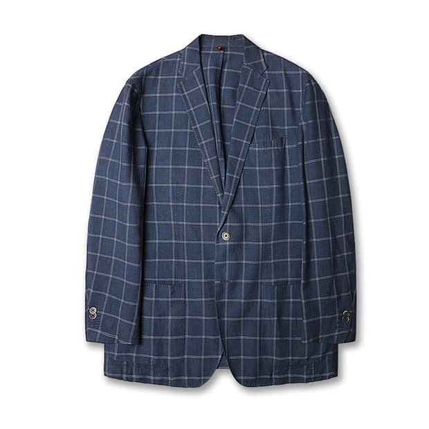 꼬르넬리아니 [Corneliani] 린넨 울 실크 이태리 체크 자켓