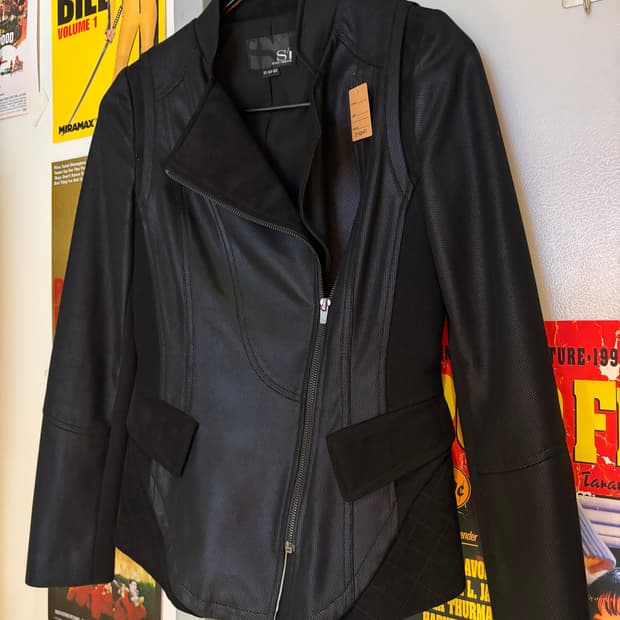 Si 투포켓 레더자켓