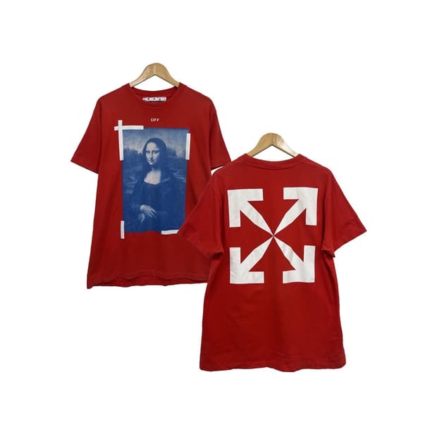 오프화이트 모나리자 애로우 오버 프린팅 반팔 티셔츠