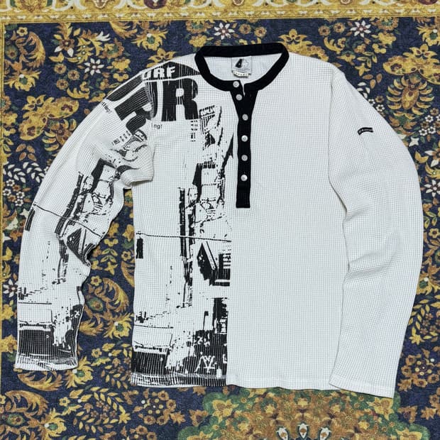 [재패니즈]WFour Y2K 헨리넥 와플 니트 슬리브