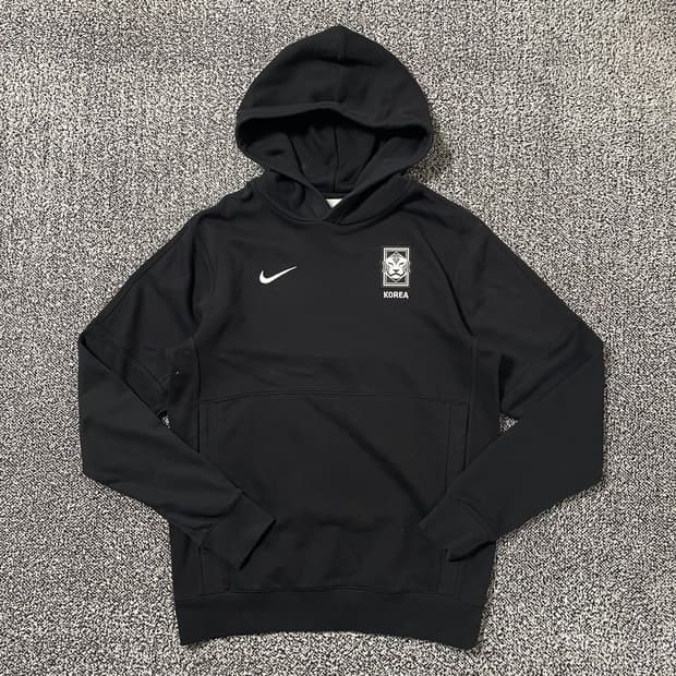 빈티지9. 나이키 대한민국 축구 플리스 풀오버 후드 티셔츠 블랙
