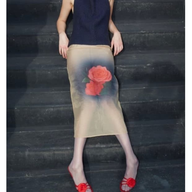 지수리 jisoolee 장미 레이어드 스커트