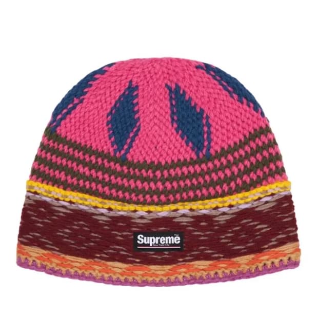 슈프림 다이아몬드 비니 핑크