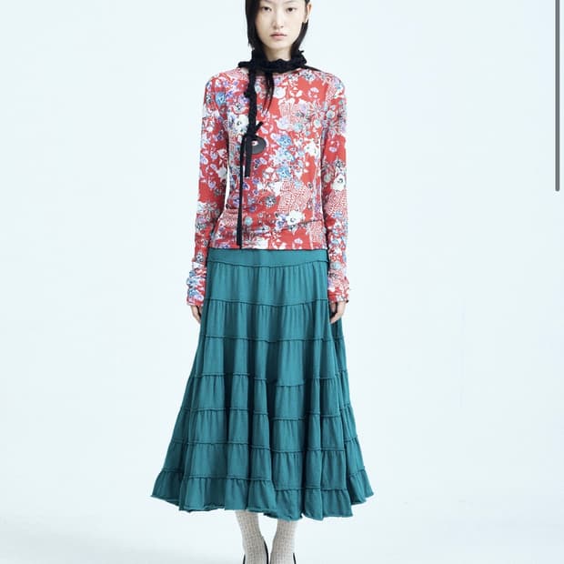 콜로신스 catepril skirt teal green 스커트