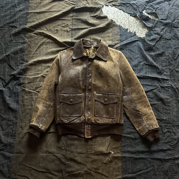 40s Vintage Horse Hide A2 Leahter jacket