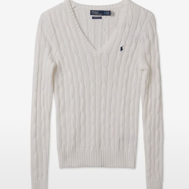 폴로 랄프로렌 케이블 니트 코튼 V넥 스웨터 브이넥 꽈배기 브이넥 판매
