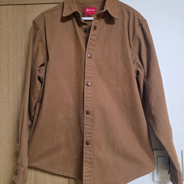 [S] 슈프림 20FW 로고 테이핑 워크 셔츠 브라운