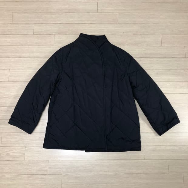 L 아르켓 퀼팅 버튼 패딩 자켓 블랙