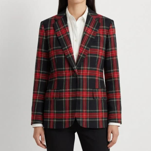 로렌 랄프로렌 타탄 체크 싱글 블레이저 (2사이즈/실측 포함)
