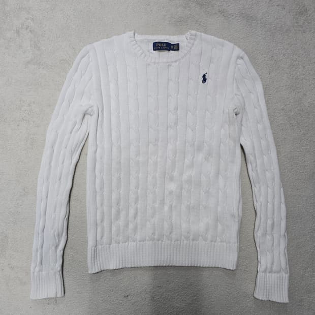 폴로랄프로렌 케이블 니트 화이트 XS