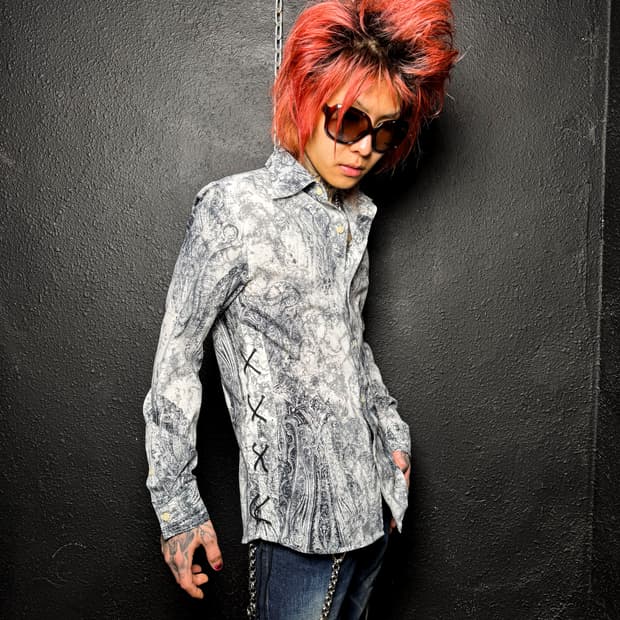 TORNADO MART – Paisley Lace-up Shirt 