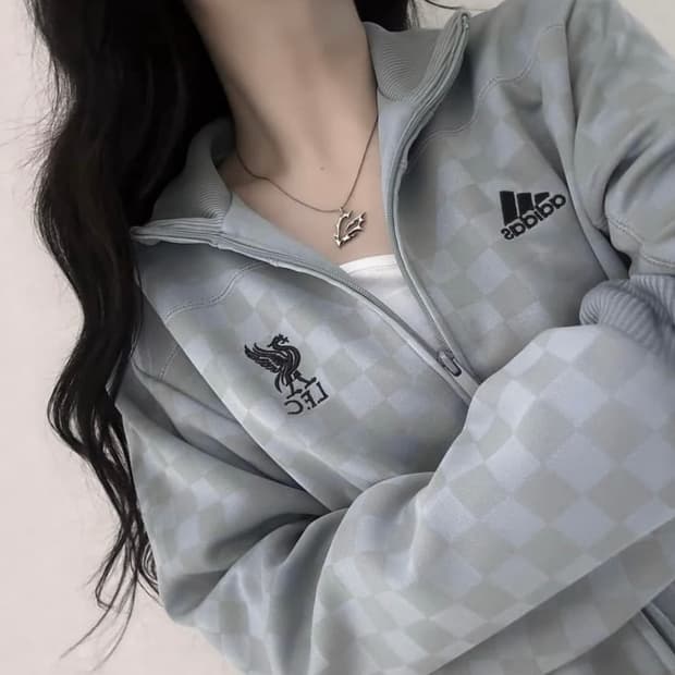 아디다스 리버풀 그레이 체크 져지 