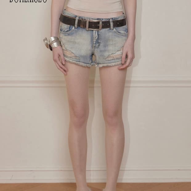 보헴서 LIGHT SLUB DAMAGE SHORTS 1 사이즈