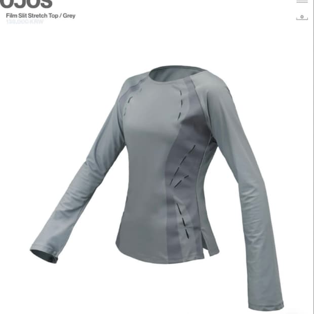 OJOS Film Slit Stretch Top / 그레이 2 