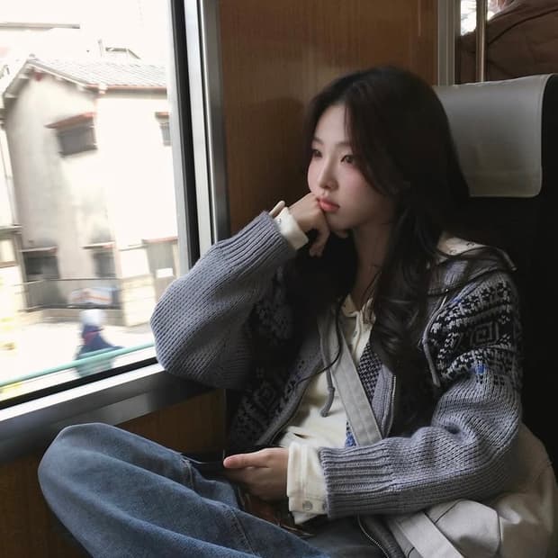 엔조블루스 노르딕니트집업후디