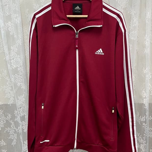 110)아디다스 대장 버건디 레드 져지 트레이닝 니트 트랙탑
