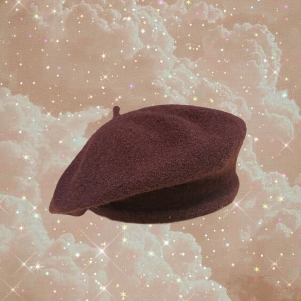 빈티지 브라운 베레모