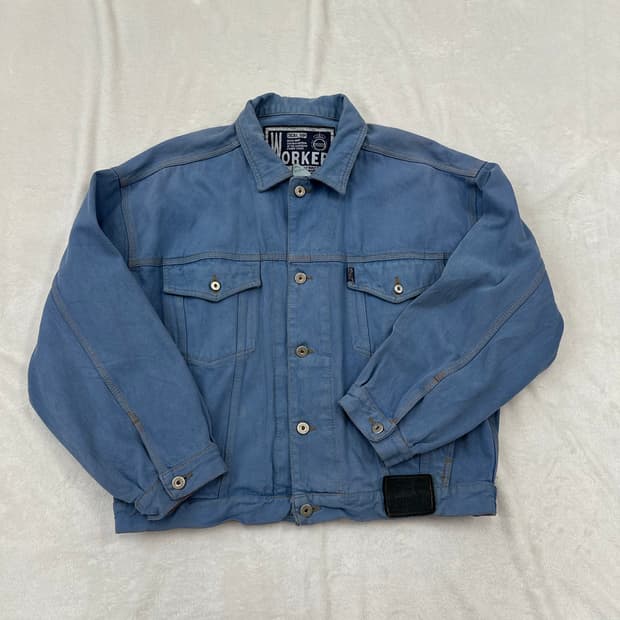 (L)80-90s ernesto 이탈리아 빈티지 데님 워크 자켓