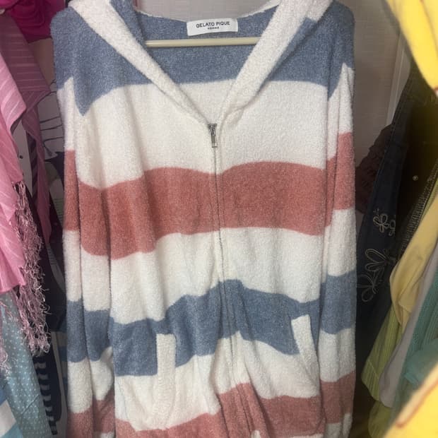 젤라또 피케 스트라이프 후드집업 히메갸루 러블리 모리걸 핀터 빈티지