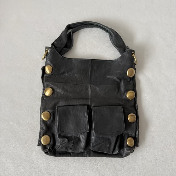 Pre owned 레더 토트 숄더백