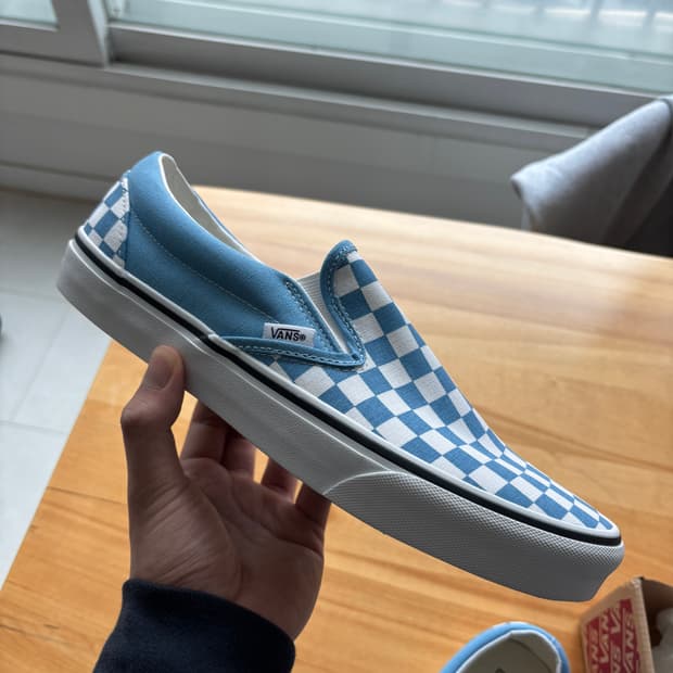 반스 클래식 슬립온 체커보드 블루 285 새상품