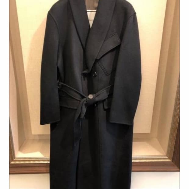우영미 18Fw 숄카라 컬렉션 블랙 롱코트 44사이즈 실측기재