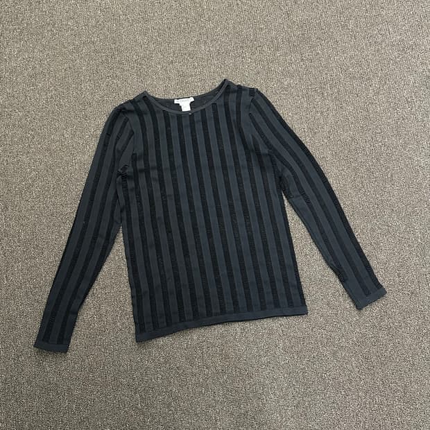 S)Forever 21 빈티지 여성 블랙 시스루 니트 탑