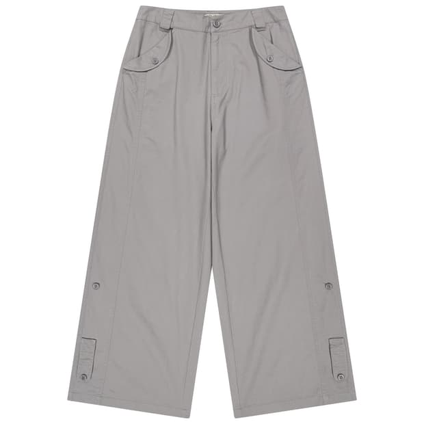 코이세이오 WASHED BUTTON TAB PANTS GREY