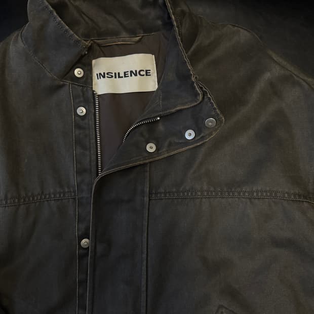 인사일런스 워시드 레더 자켓 브라운