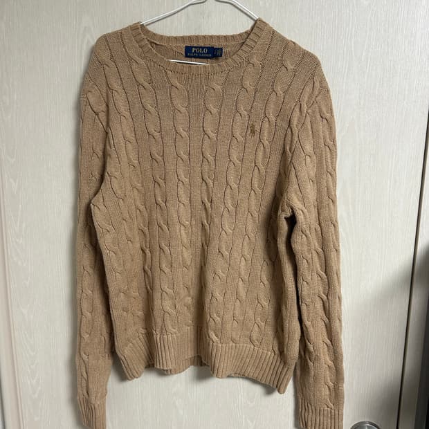 폴로 랄프로렌 베이지 꽈베기 니트 S사이즈 팜