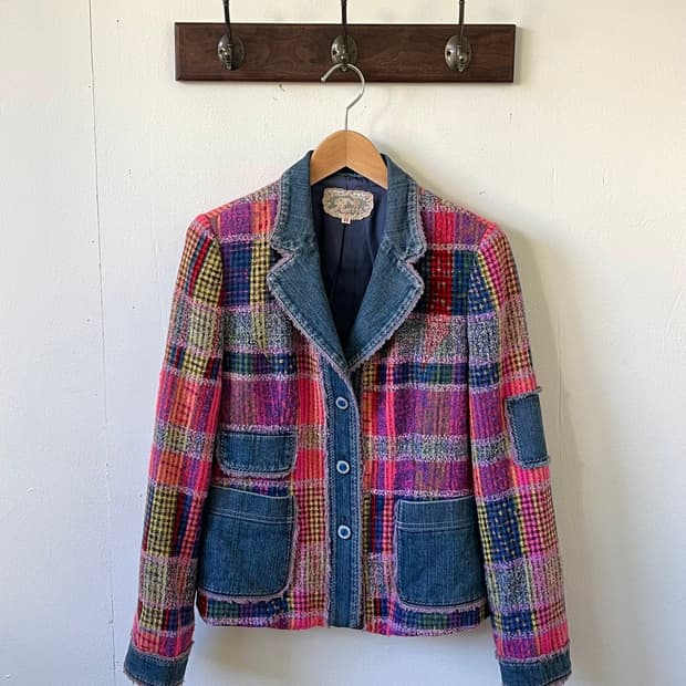 Rossa 트위드 패치워크 자켓