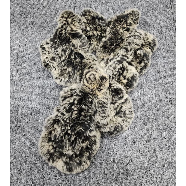 파코라반 빈티지 로즈 렉스 퍼 머플러 토끼털 목도리