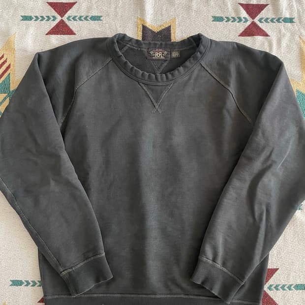 RRL 블랙 프렌치테리 스웻셔츠(L)