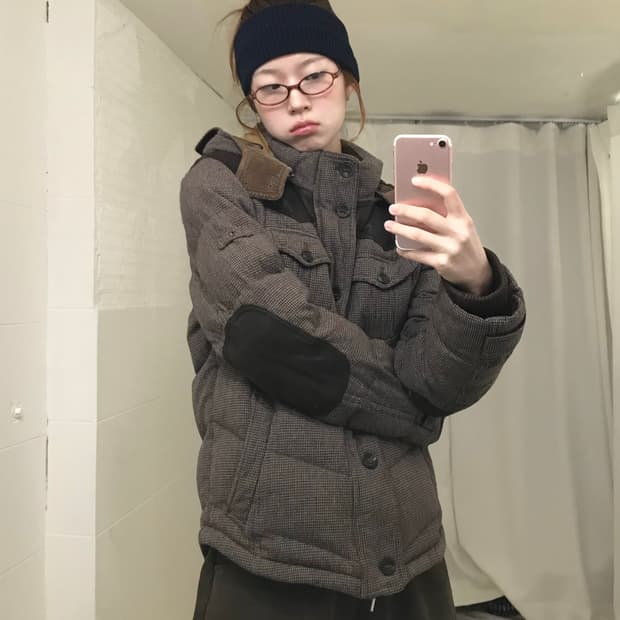 (세트 할인 가능) series 브라운 스웨이드 패치 코튼 패딩