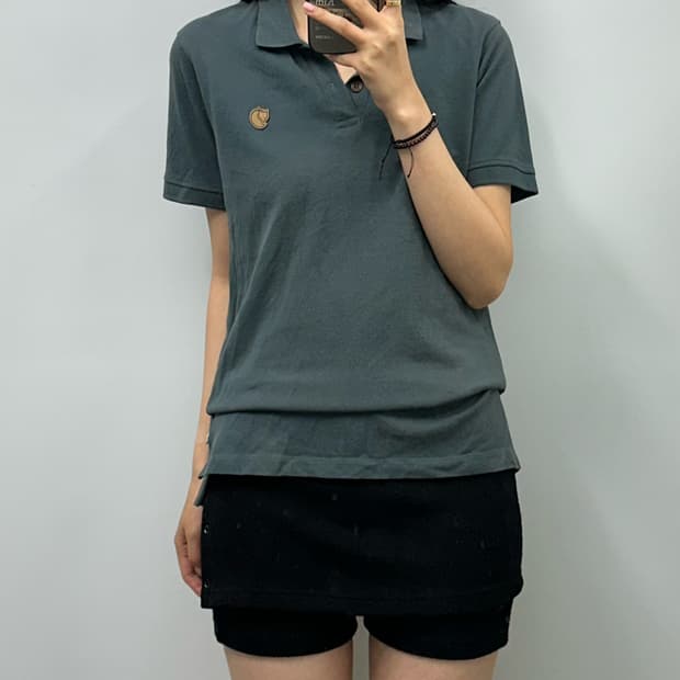 피엘라벤 카키 pk 반팔 카라 티셔츠 