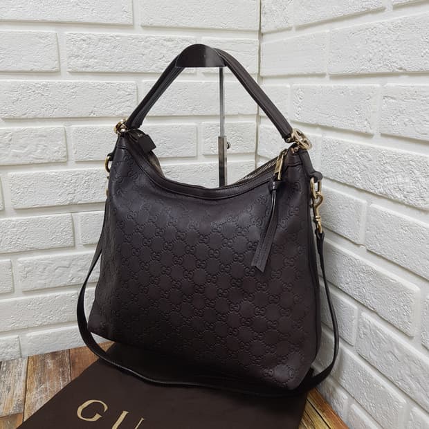 [정품] Gucci 구찌 시마 레더 호보백