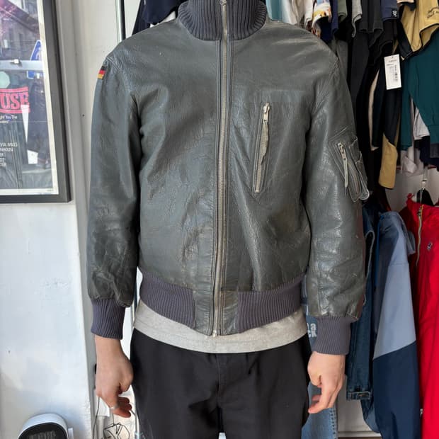 80s Germany 레더 플라이트 봄버 자켓