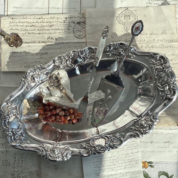 Towle Old Master 패턴 실버플레이트 오벌 트레이