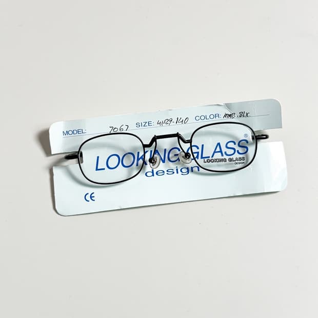 90s LOOKING GLASS 맷블랙 레트로 스퀘어 빈티지 안경