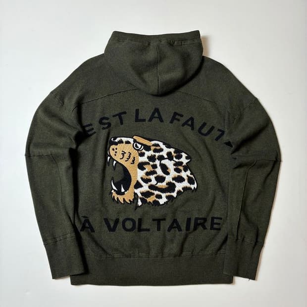 쟈딕앤볼테르 말리 타이거 자수 후드 니트 집업 PN8311